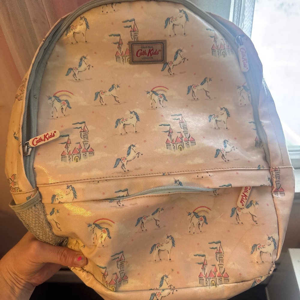 Cath kids Cathlondon unicorn print girls school bag backpack
